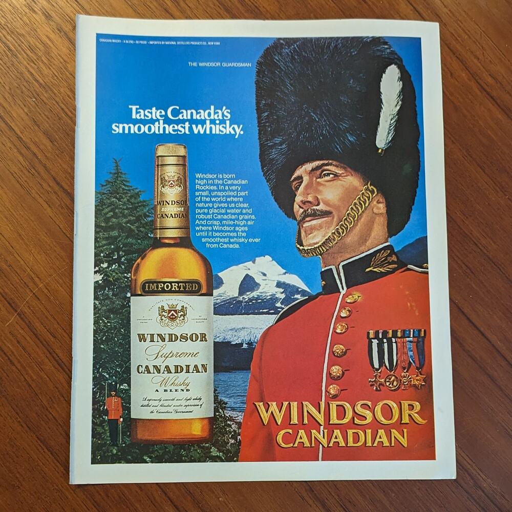 Vintage Print Ad 1972 Windsor Canadian Whisky
